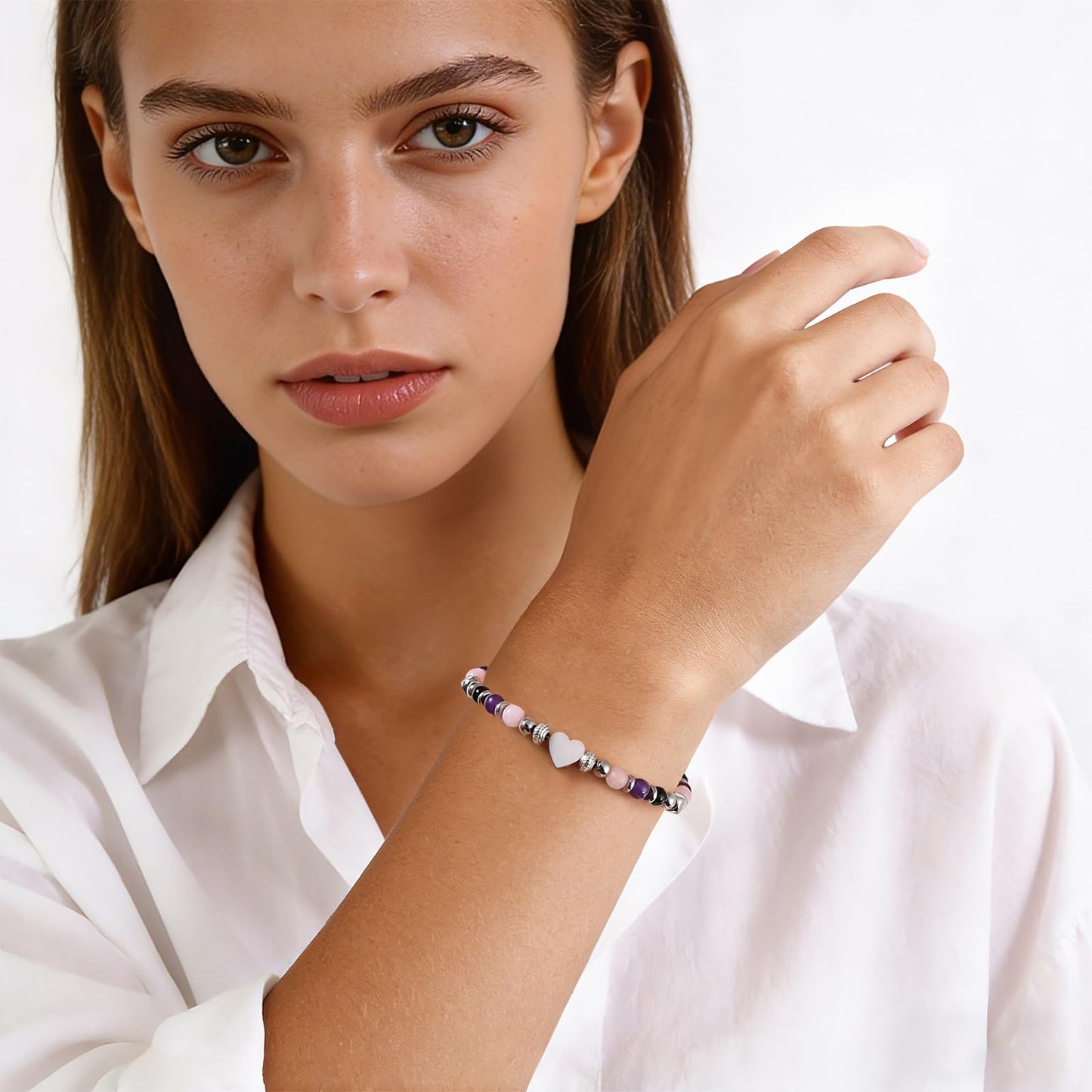 Jardme Natural Healing Crystal Bracelet for Women-Anxiety Relief