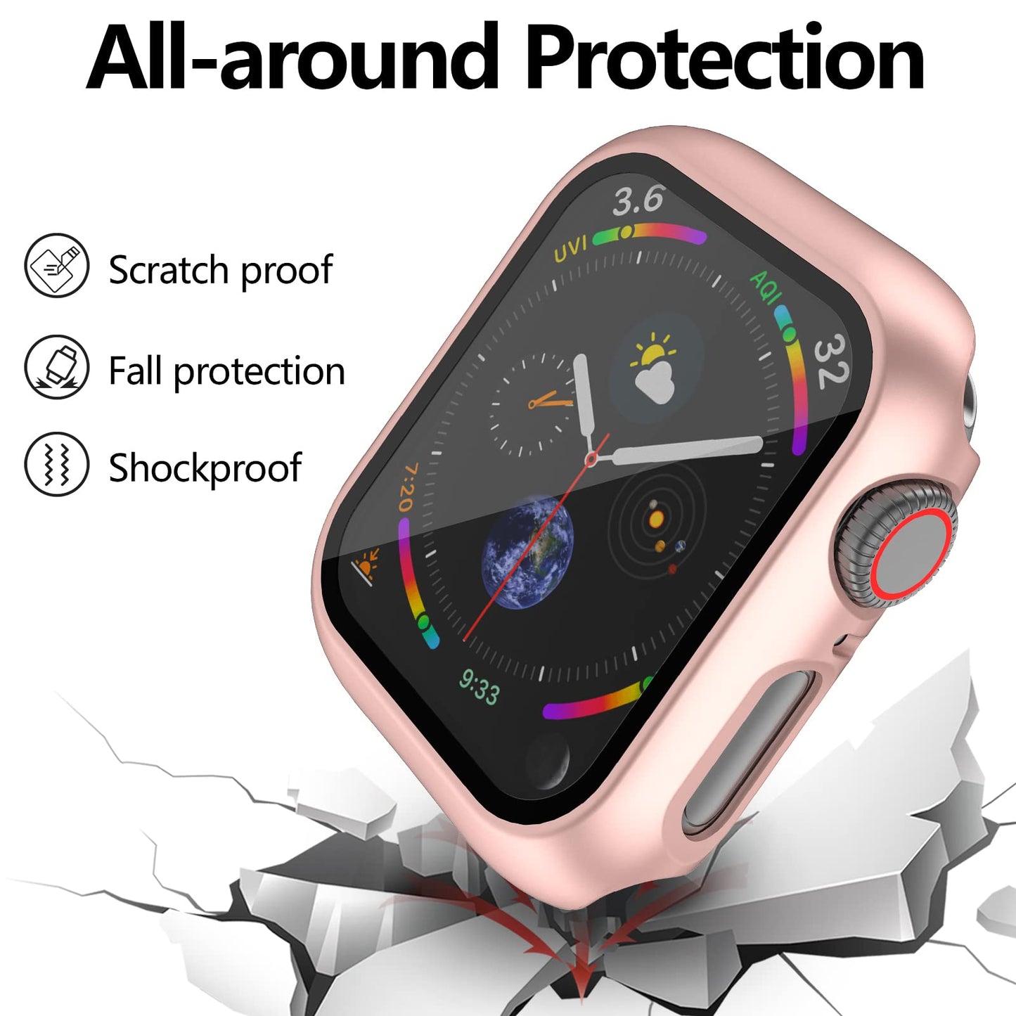 Jomitvp 12 Pcs Hard Pc Case Compatible For Apple Watch Series Se (2022) 6/5/4/Se 40Mm With Tempered Glass Screen Protector, All