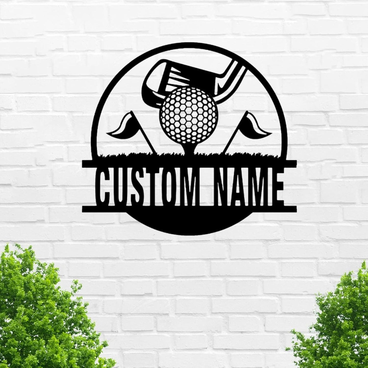 Custom Golf Wall Art - Personalized Golfer Decor - Metal Name Sign