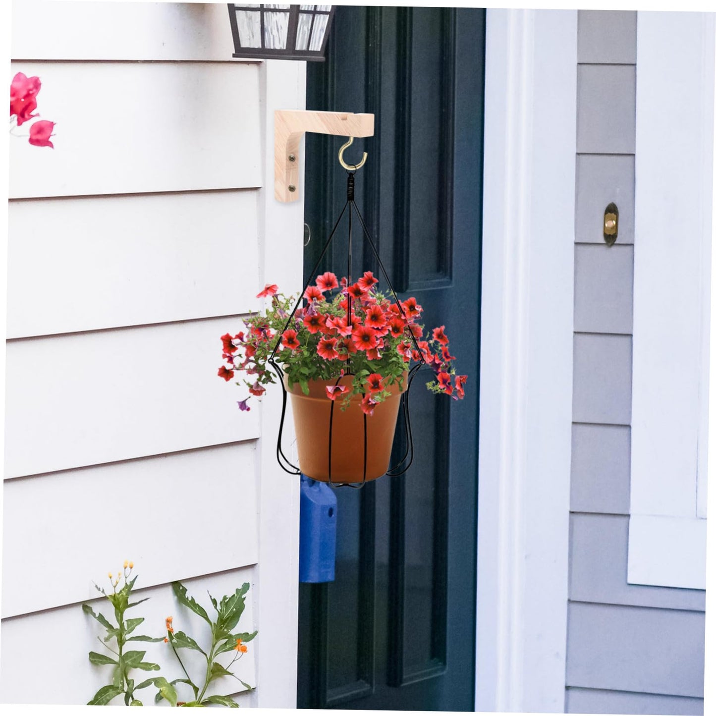 Toddmomy 2pcs Wooden Plant Hooks Heavy-Duty Wall Mount Hanging Brackets for Indoor Outdoor Hanging Plant Hangers Ceiling Hooks for Flower Pots