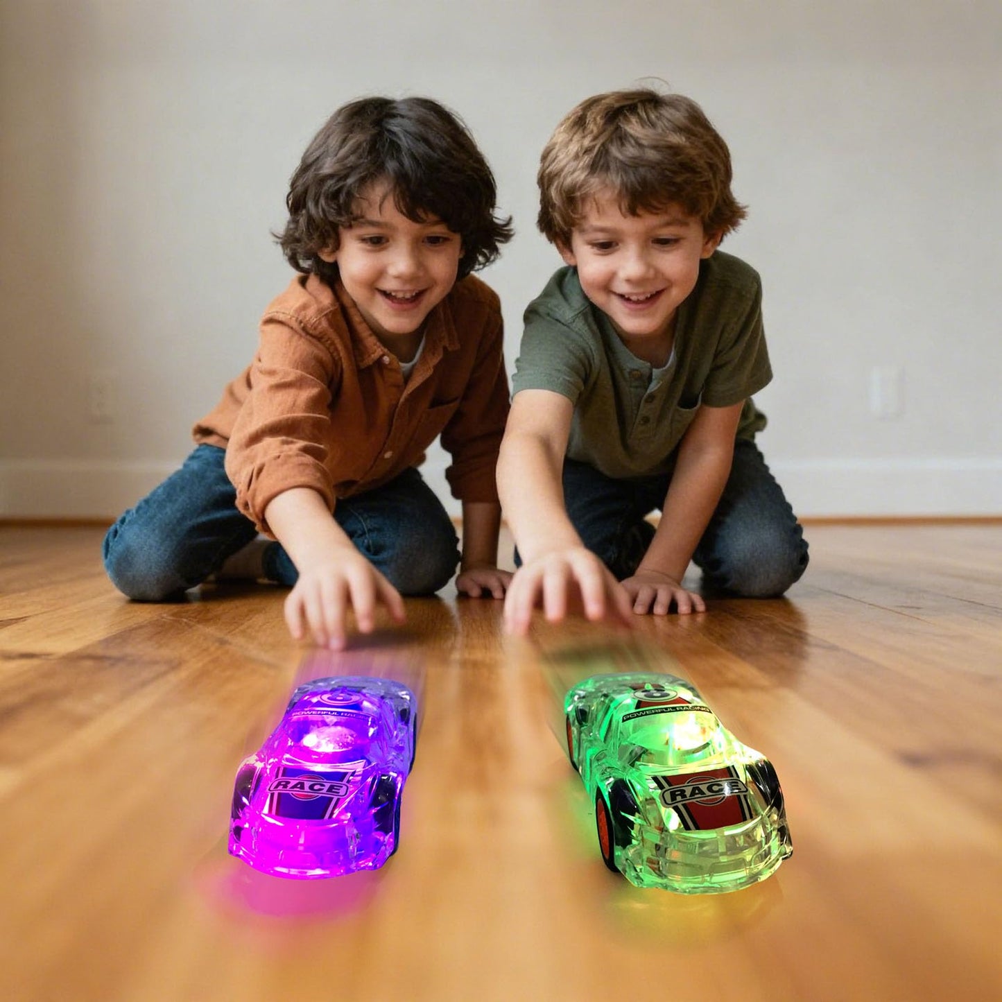 ZOHANINDL LED Light Up Pull Back Car Toys,Race Cars Toy (2 Pack),Car Body Glows-Batteries Included,Suitable for Toddlers 3 4 5 6 7 8 Year Old Kids for Boys and Girls Birthday Party Gift