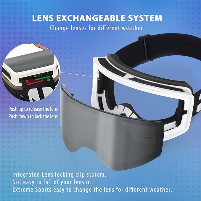 EXP VISION Ski/Snowboard Goggles Parent-child Snow Goggles Over Glasses for Men, Women Youth Kids