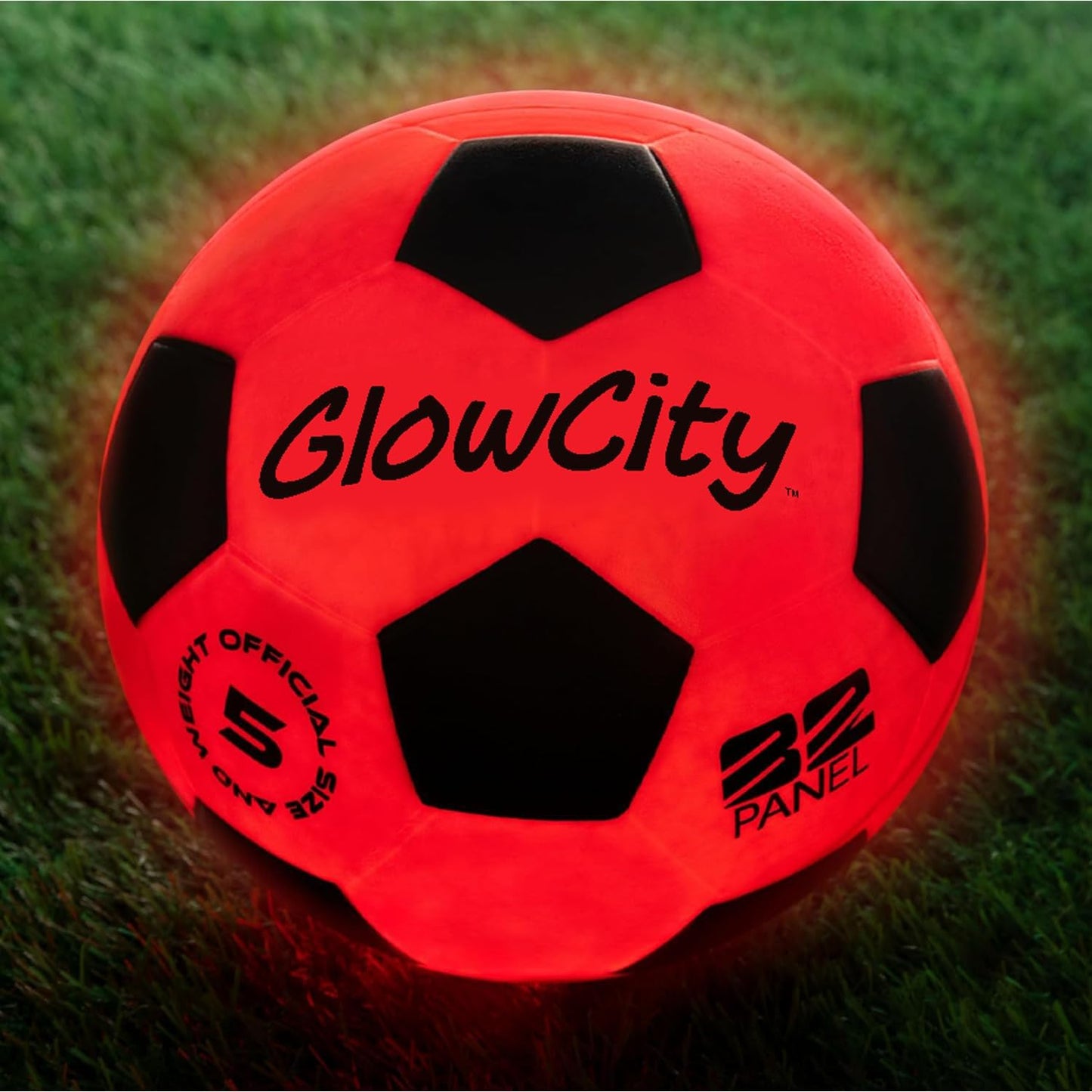 GlowCity Glow in The Dark Soccer Ball - Sizes 3, 4, 5 for Kids, Teens & Adults - Light Up Soccer Ball with 2 LED Lights - Sports Birthday Gifts Ideas for Boys & Teenagers Ages 6 7 8 9 10 11 12 13 14