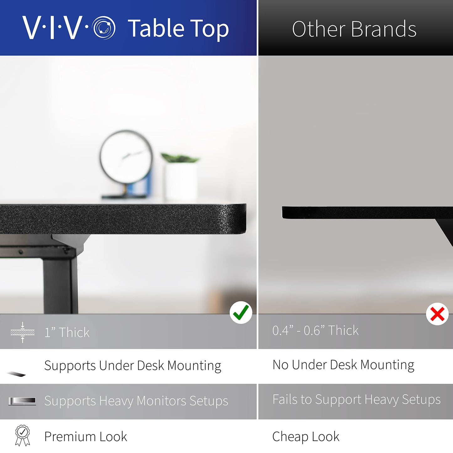 VIVO Electric 55 x 28 in Dual Motor Sit Stand Desk, Memory Height Adjustment, 2B Series, Black Top Black Frame, DESK-KIT-2B55B