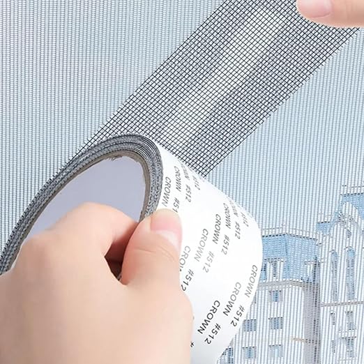 2024 New Strong Adhesive Screen Repair Tape - Window Screen Repair Kit, Adhesive & Waterproof Tape Fiberglass Repair Kit for Window Screen and Screen Door - Repair It Just 1 Second (Black)