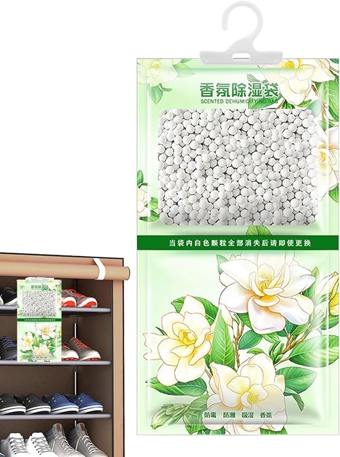 Closet Moisture Absorbers, Hangable Dehumidifier Bags, Scented Humidity Remover Packs for Dormitory Apartment Home Closet Wardrobe Bathroom Laundry Storage Basement RV Garage Odor Control