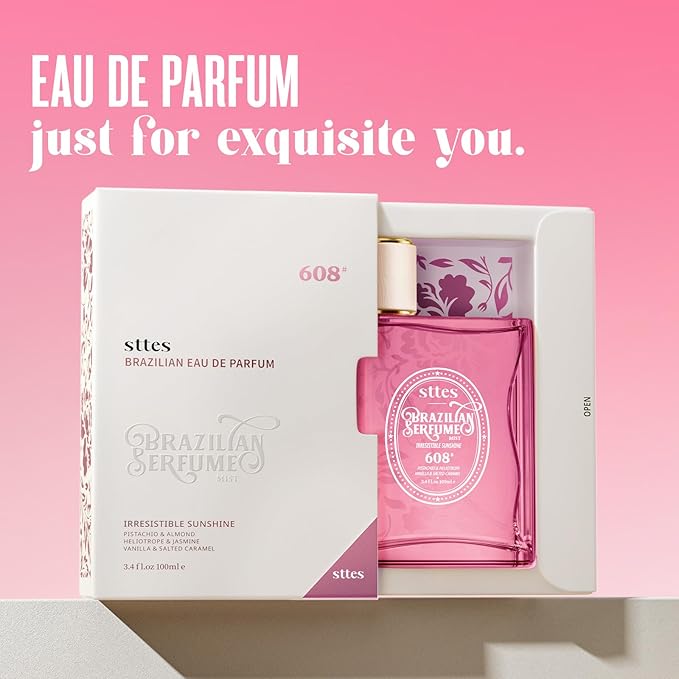 Sttes Perfume 608# (Delicious Pink Dragonfruit) - Eau de Perfume 100ml (3.4fl oz) Fruity and Floral (Vanilla + Jasmine + Red Pitaya)