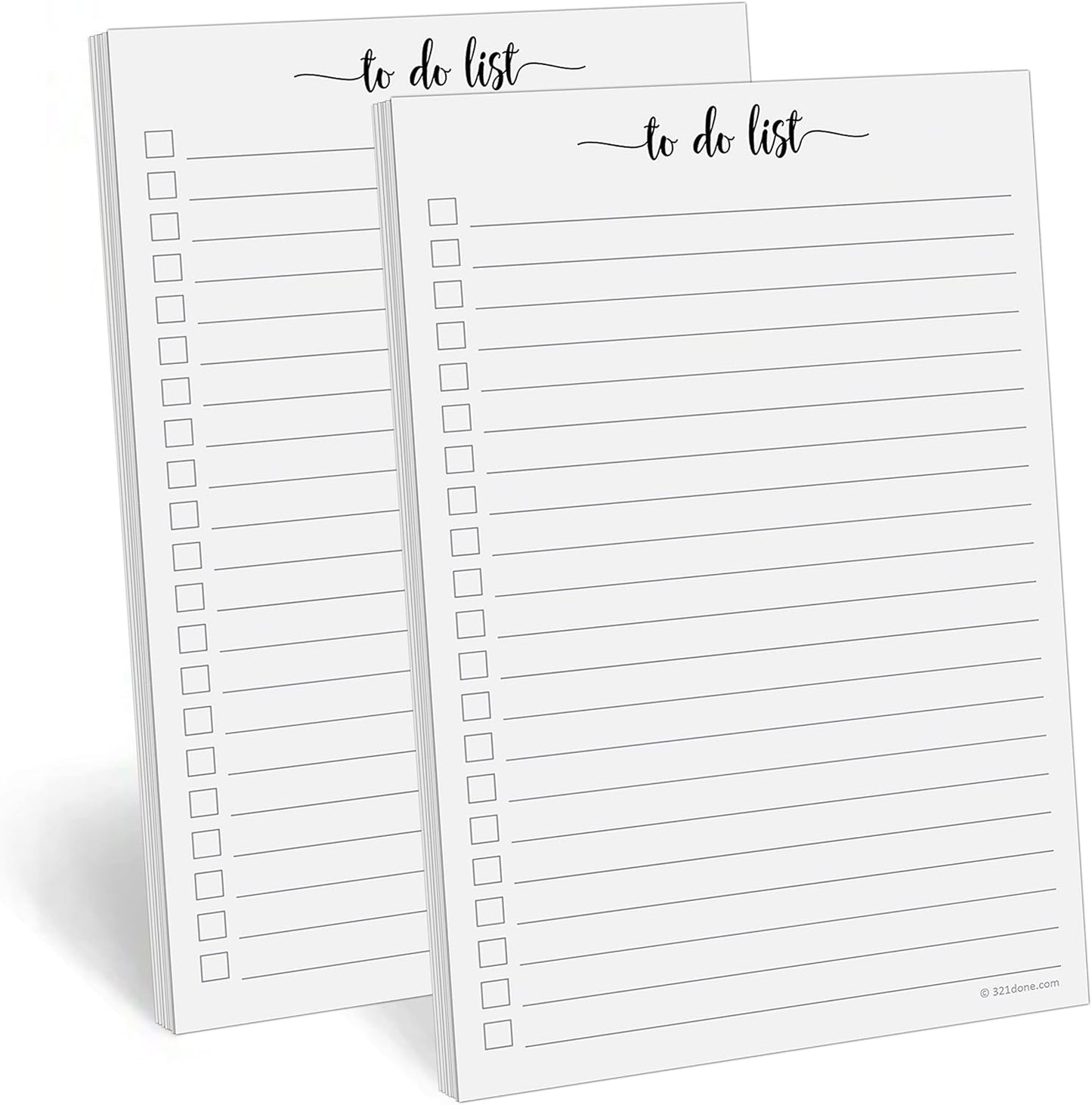 321Done To Do List Notepad - Pack of 2-50 Sheets (5.5" x 8.5") To-Do's Notepad Tear Off, Planning Memo Pad, Planner Checklist Organizing - Wide-Ruled