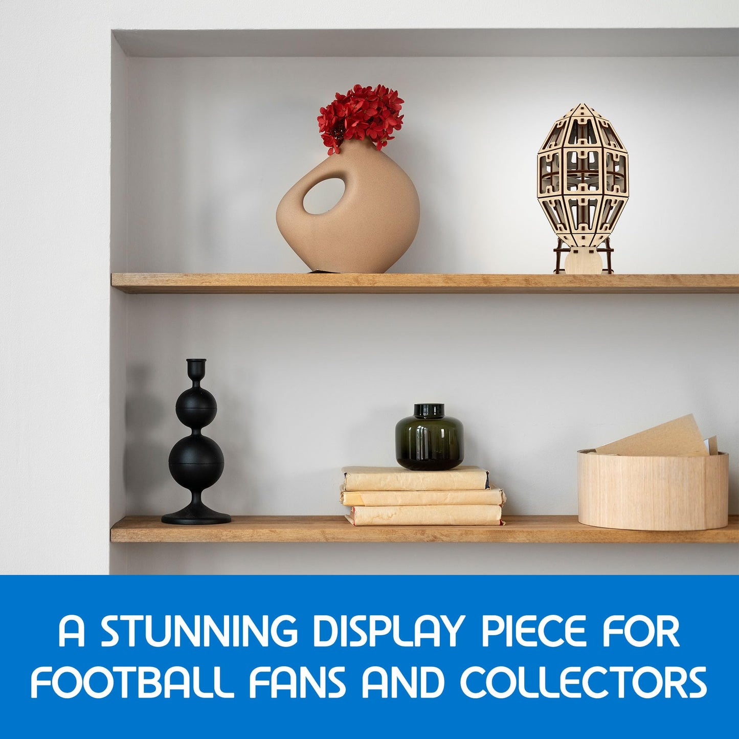 Artoya American Football Ball – 3D Puzzles for Adults, 3D Wooden Puzzles for Adults, Puzzle Football Model Kit, Arts and Crafts, Hobbies for Women, Model Building Kits, DIY Wooden Kit (Plain)