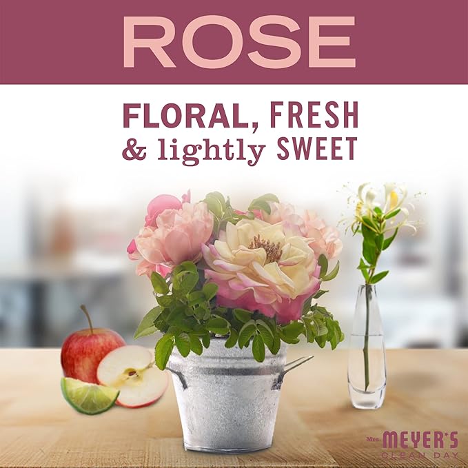 MRS. MEYER'S CLEAN DAY Room and Air Freshener Spray, Non-Aerosol Spray Bottle Infused with Essential Oils, Limited Edition Rose, 8 fl. oz - Pack of 3