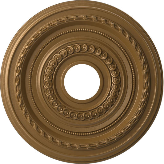 Ekena Millwork Cmp16Cocgh Cole Thermoformed Pvc Ceiling Medallion (Fits Canopies Up To 4 1/2), 16Od X 3 1/2Id X 1P, Metallic Gol