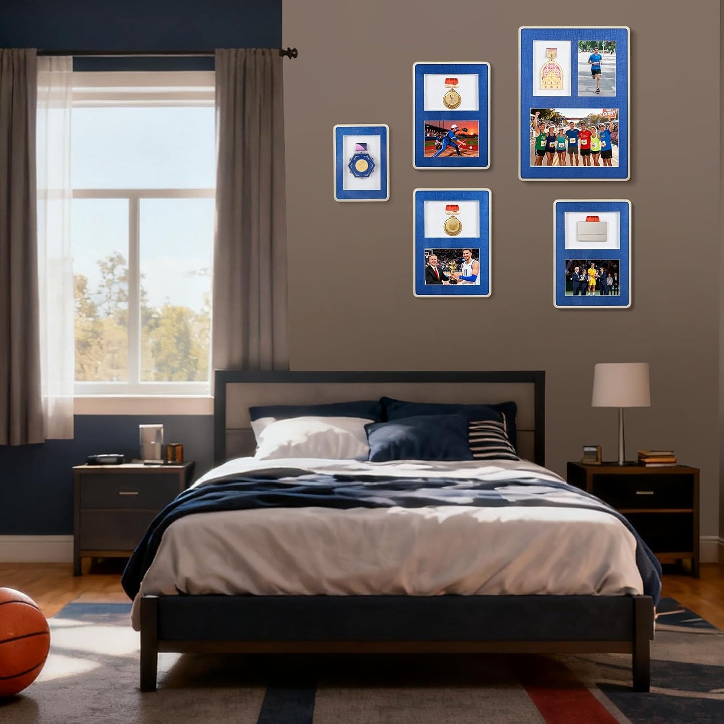 WeChip Medal Display Shadow Box, Aluminum Frame with Acrylic Panel for Sports Awards, Photos and Race Bibs(A3 Size)