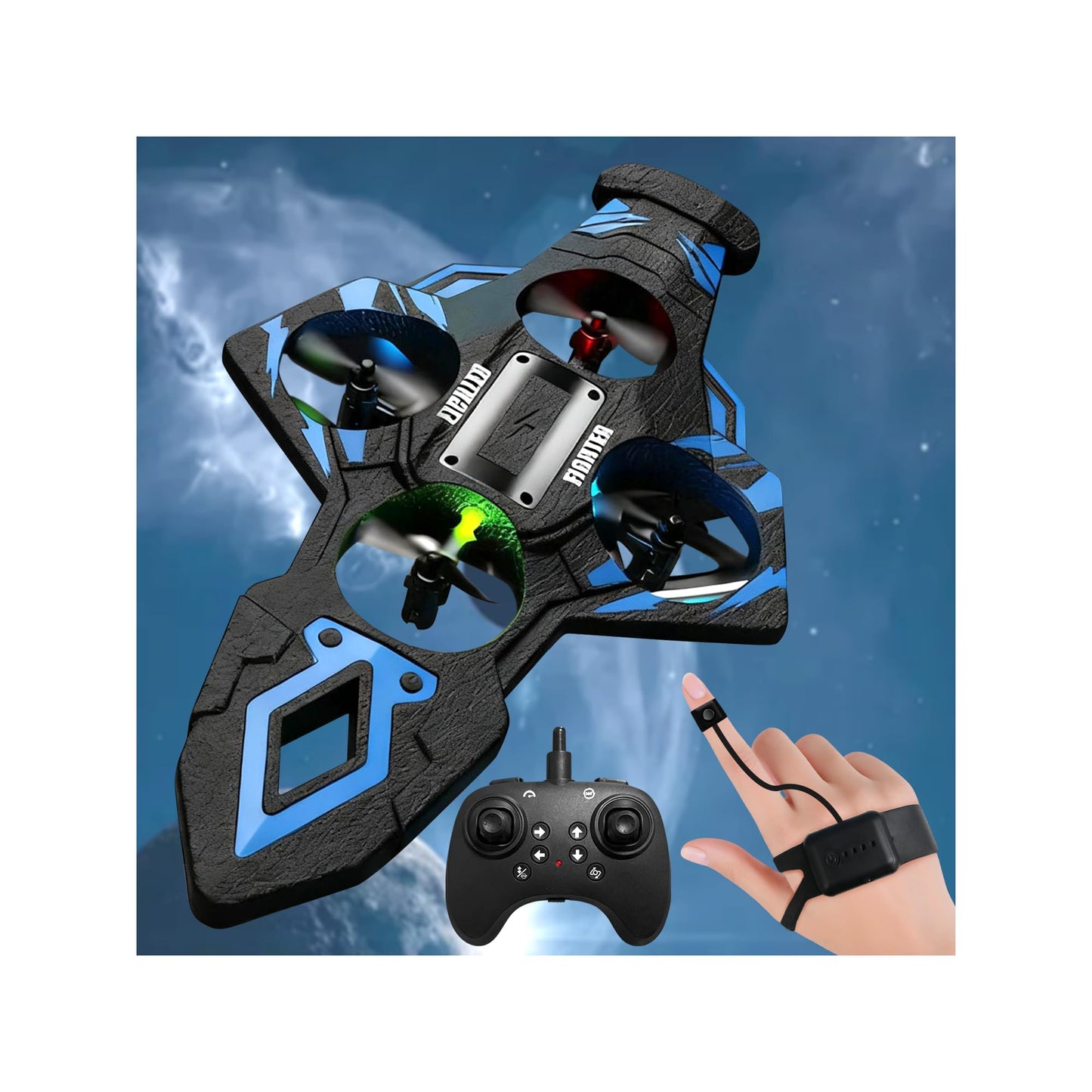 Virellia Flying Sword RC Airplane, Flying Dagger Remote Control Airplane Drone for Kids Adults 8-16, Gesture Control Planes with 360° Flip Fighter Jet Toy, Stunt Roll, Gifts for Kids Boys Girls