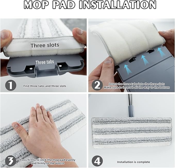 12 Pack Microfiber Mopping Pads Compatible with JOYMOOP, Libman, Oshang Flat Mop and Most 13"X5" Flat Floor Mop, Reusable & Washable Microfiber Cleaning Pads