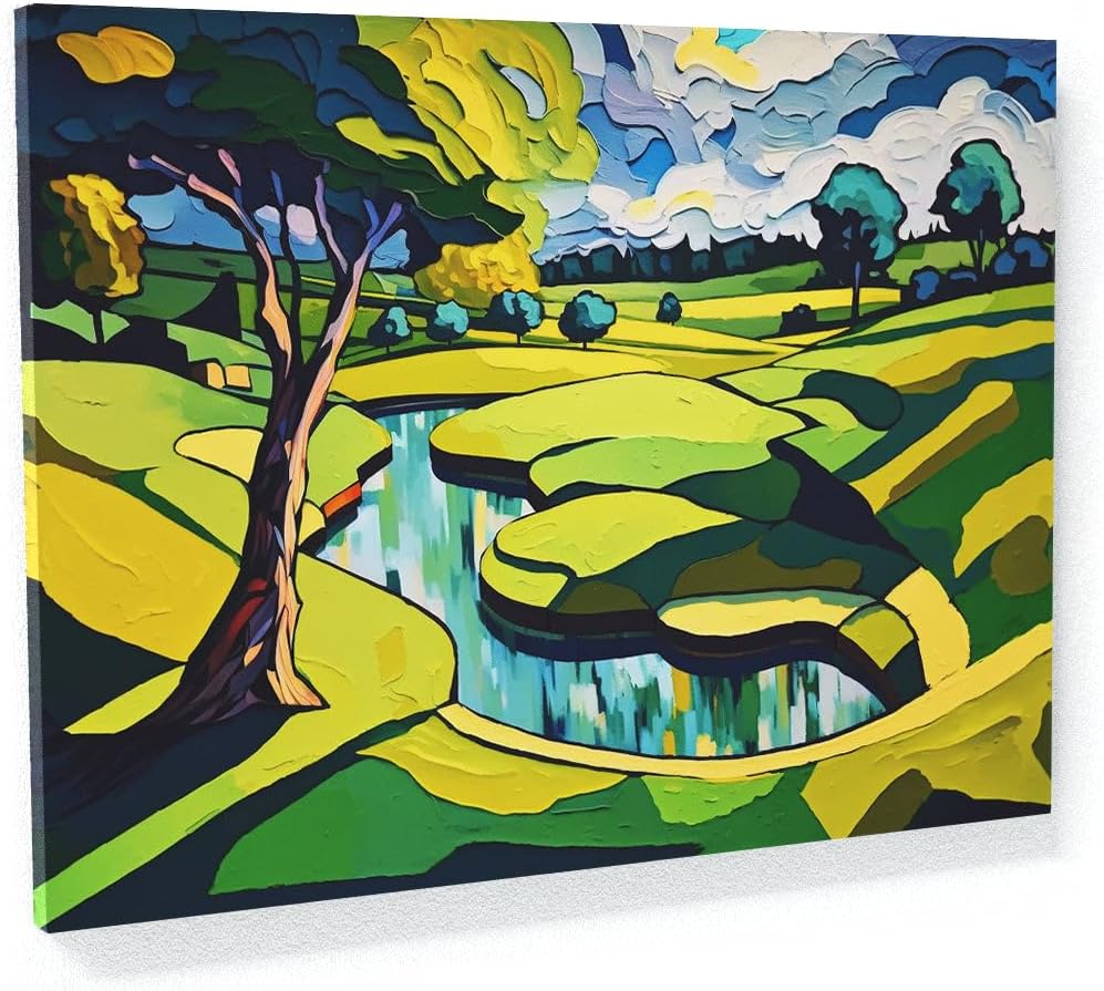 Sense Canvas Golf Course 20 Canvas Art - Home Decor Wall Art Print Poster Painting Large 40x30 / 1.5"