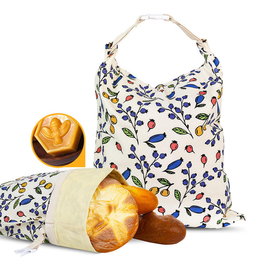 2 Pack Beeswax Bread Bags - 17x13 Inch Reusable Bread Storage Bags,Bees Wax Lined Bread Bags for Home Cooks fresh bread storage Easy Clean (Berry)