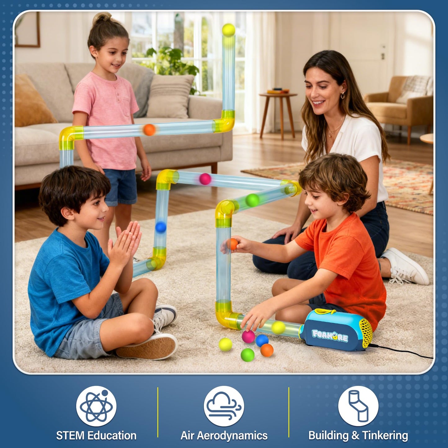 Airflow STEM Toy for Kids 3+, STEM Kits Building Toys for Home School, Education, Air Aerodynamics, Building & Tinkering