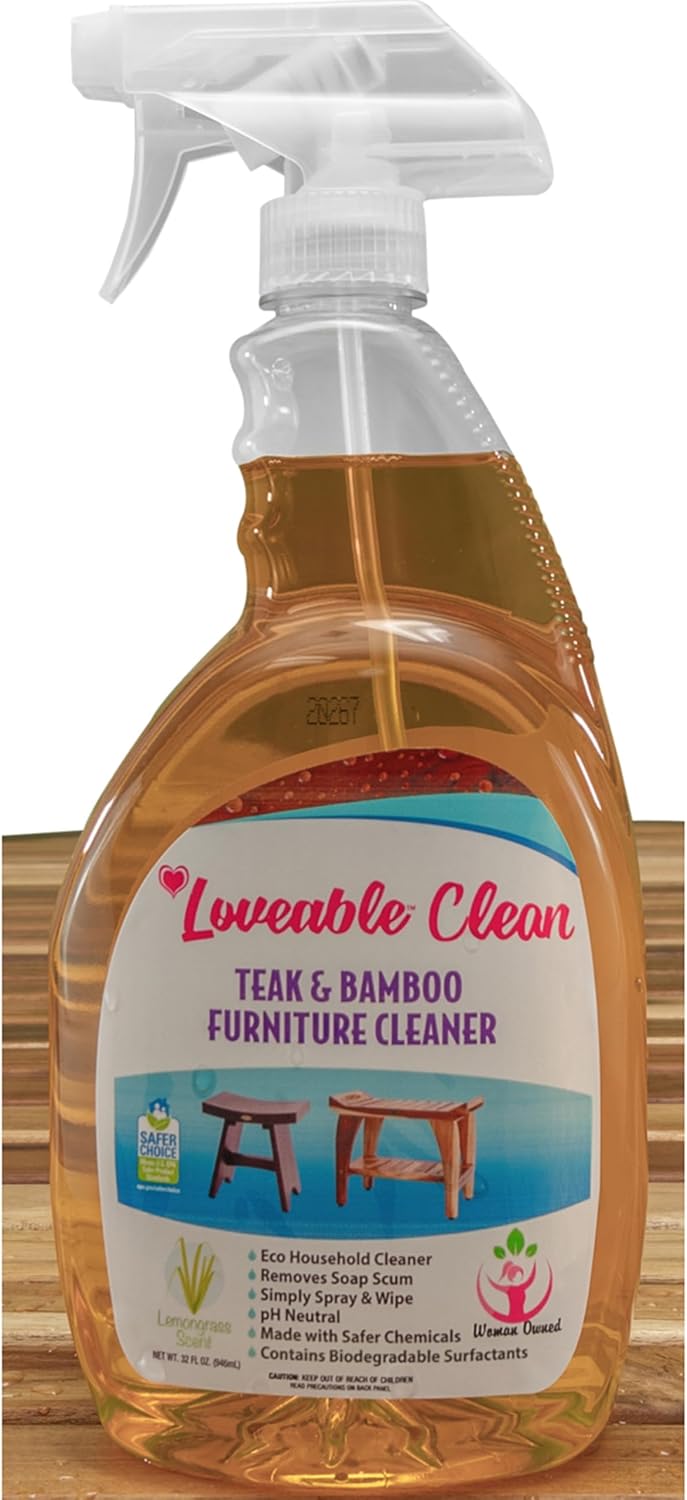 EcoDecors Teak Cleaner Protective Teak Wood Restorer Eco Household Wood Furniture Cleaner Spray bottle For Hardwood & Bamboo Furniture – Certified EPA Safer Choice - 32 oz