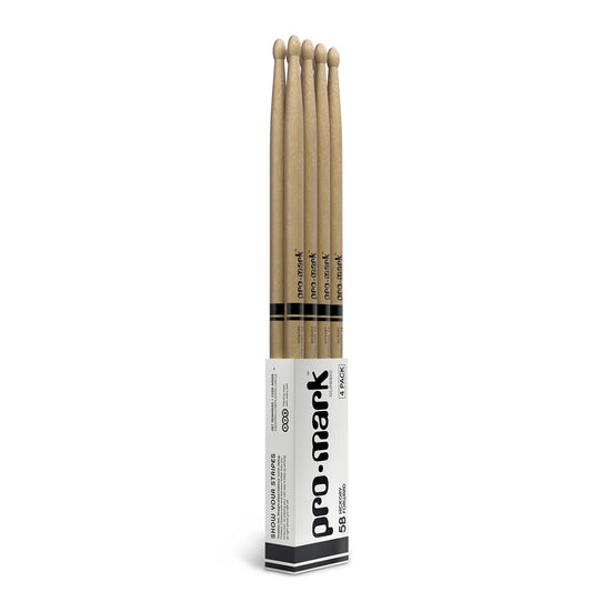 ProMark Classic Forward 5B Hickory Drumsticks, Oval Wood Tip, Buy 3 Pairs Get 1 Free
