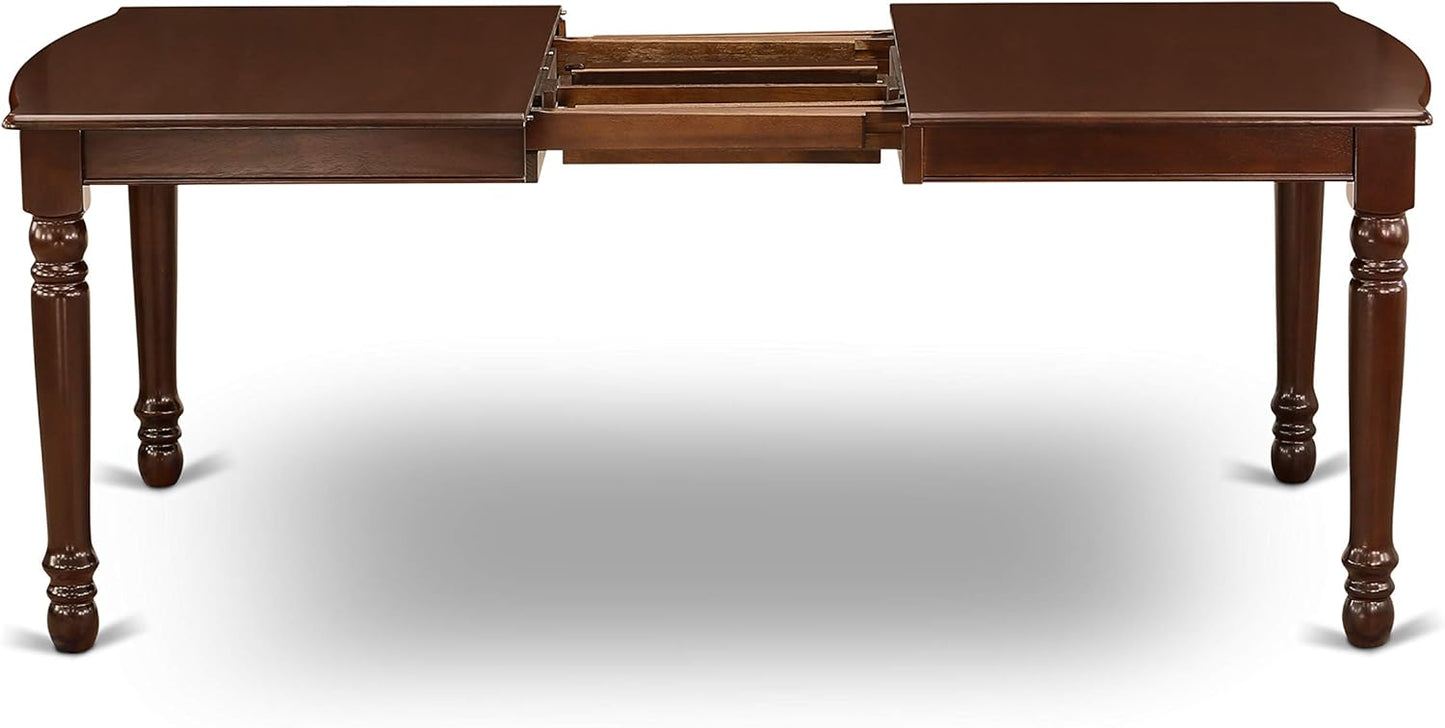 East West Furniture DOCA9-MAH-LC 9 Piece Dining Set Includes a Rectangle Dining Table with Butterfly Leaf and 8 Faux Leather Kitchen Room Chairs, 42x78 Inch, Mahogany