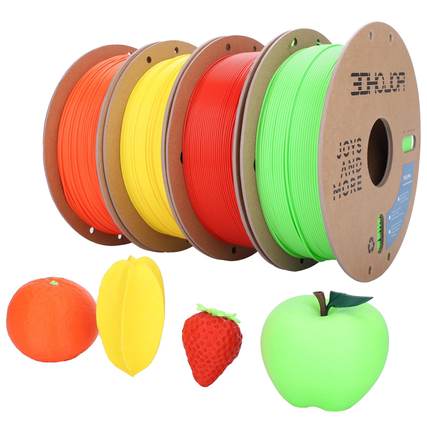 3DHoJor PLA Pro (Plus) Filament 1.75mm, 3D Printer Filament,1kg*4 Bundle Cardboard Spool 3D Printing Filament, Dimensional Accur