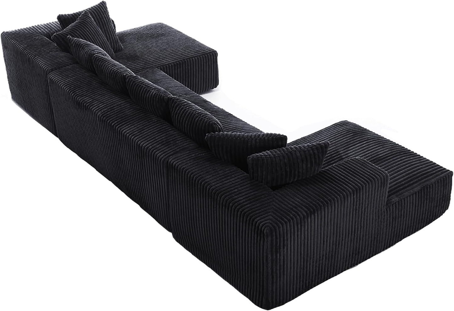 Eafurn Free Combination Cloud Boneless Modular Sectional Sofa with Chaise Lounge,Modern Minimalist Upholstered Couches, Oversized U Shaped Lounge Sofa Couch w/ 8 Pillows