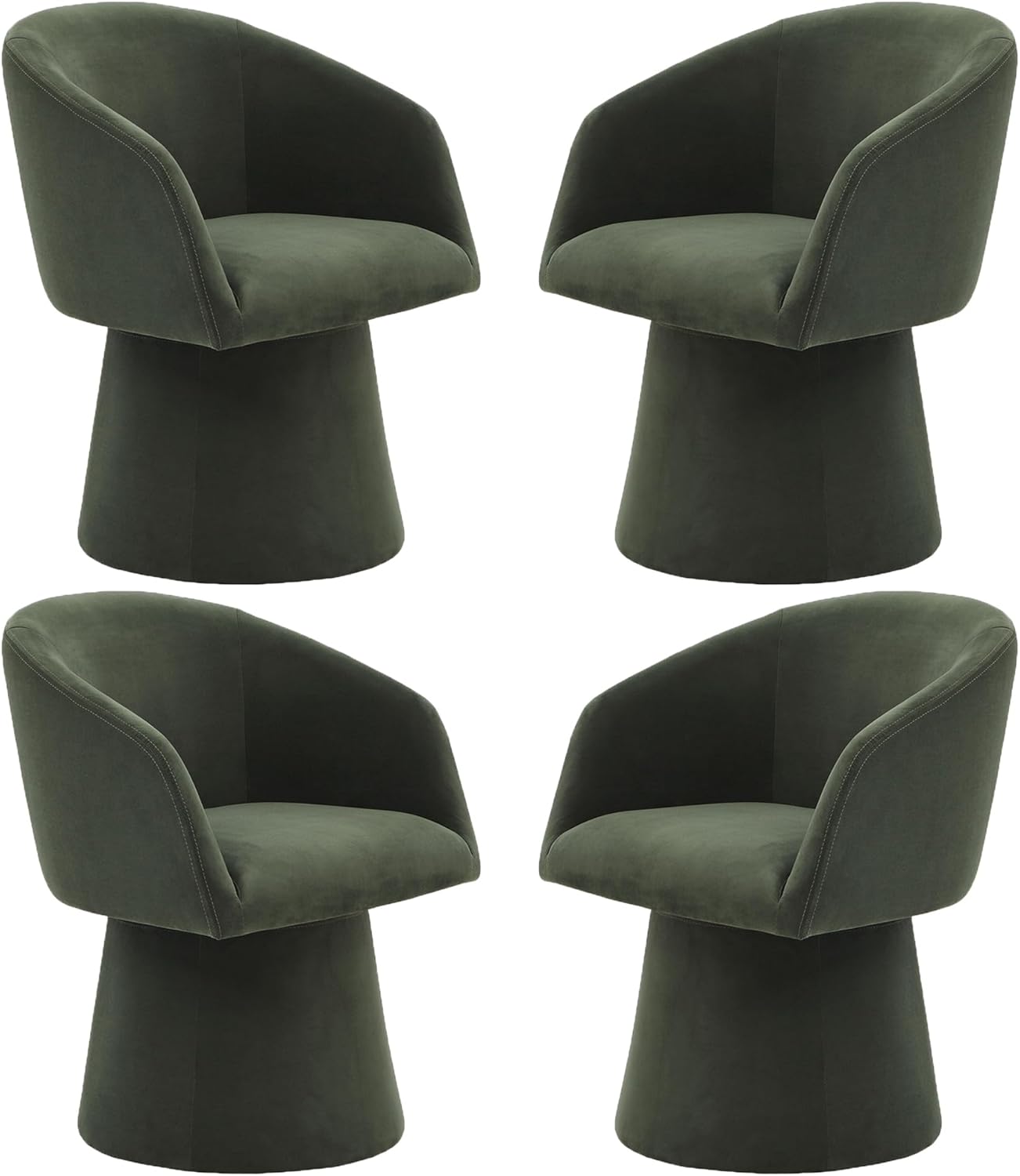Swivel Dining Chairs Modern Accent Armchair Side Deskchair for Diningroom Vanity Bedroom Livingroom Reading Room,Green,4 Box