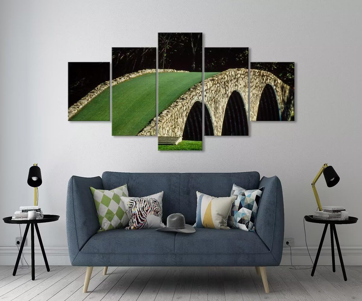 Famous Bridge at Augusta National Golf Course Wall Art for Living Room Bedroom Bathroom Home Decorations Augusta Golf Course Pictures Posters Framed Artwork Ready to Hang(50''W x 24''H)