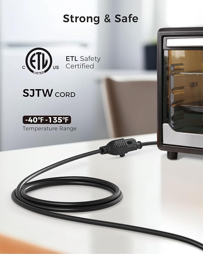 [ETL Listed] Cable Matters 16 AWG Heavy Duty 13A Long Power Extension Cord - 50ft, 3 Prong Power Cord Extension, NEMA 5-15P to NEMA 5-15R, Black