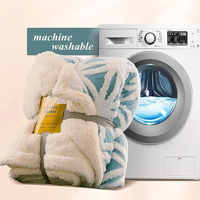 UKELER Flannel Sherpa Throw 80'' x 60''- Cute Floral Design Soft Plush Flannel Blanket Throws for Bed/Couch/Sofa/Office/Camping