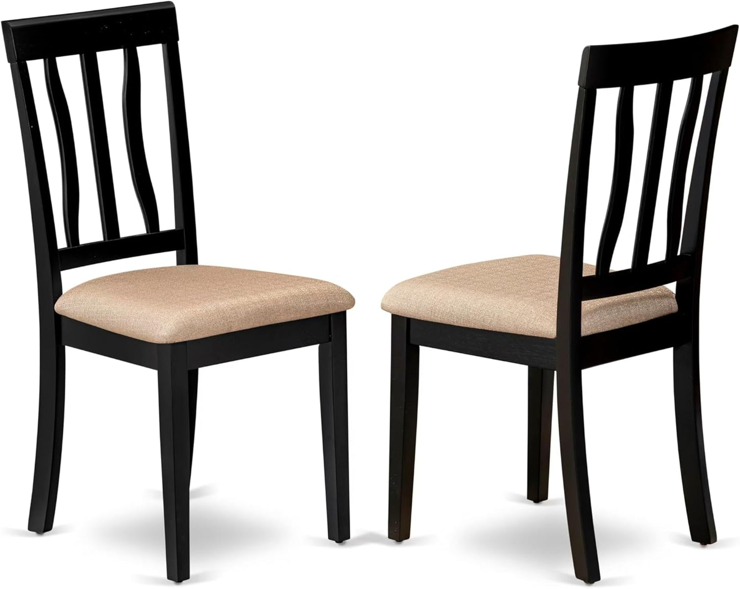 East West Furniture SUAN5-BCH-C 5 Piece Kitchen Table & Chairs Set Includes a Round Dining Table with Dropleaf & Shelves and 4 Linen Fabric Dining Room Chairs, 42x42 Inch, Black & Cherry