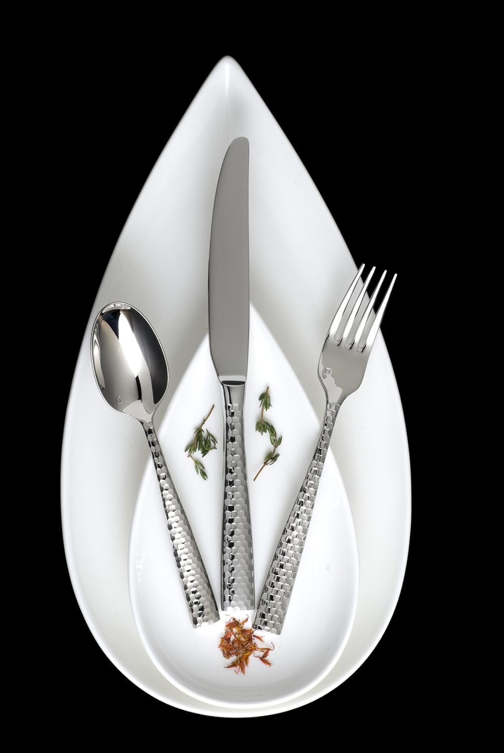 Fortessa Lucca Faceted 18/10 Stainless Steel Flatware Table Fork, Set of 12