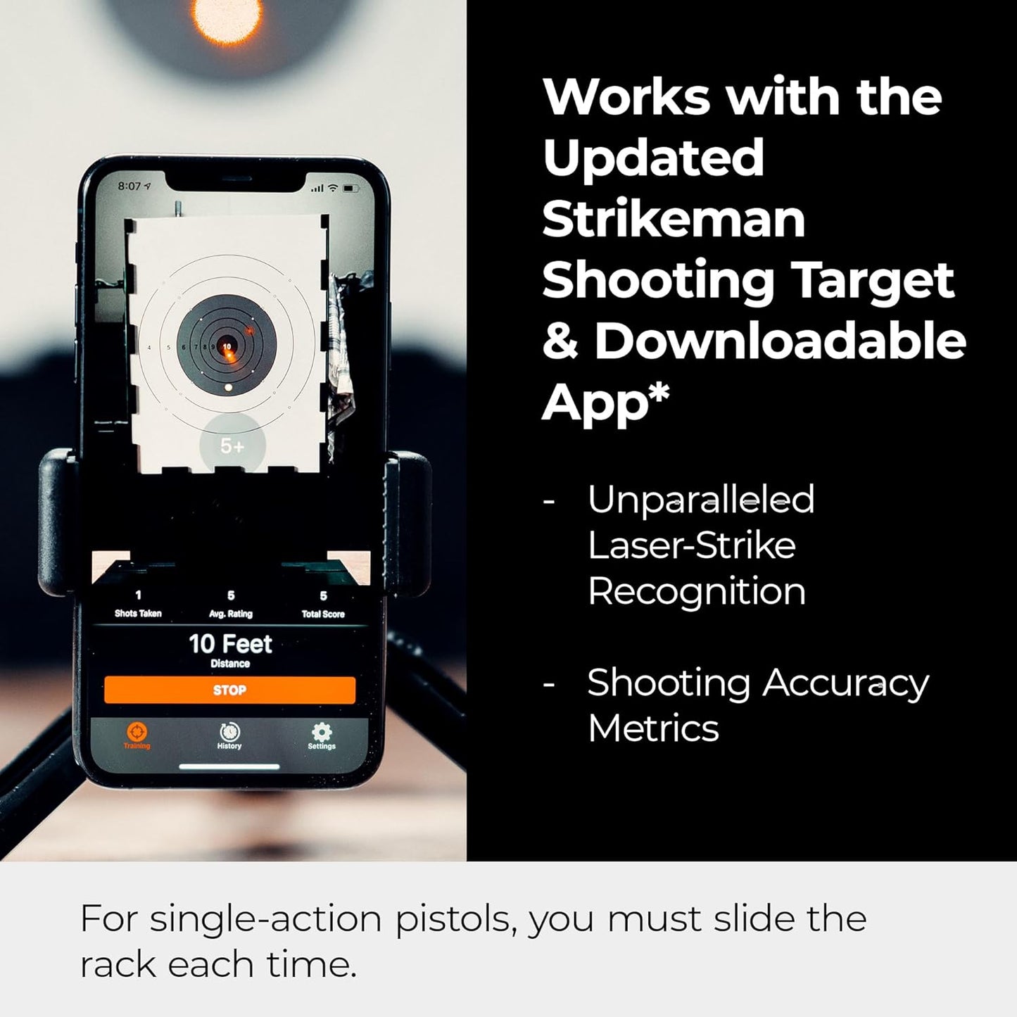 Strikeman .40 S&W Dry-Fire Laser Training System - Great for Target Shooting Practice with Pistols - Kit Includes Access to Updated App (No Subscription Needed), Cartridge, Target & Phone Holder
