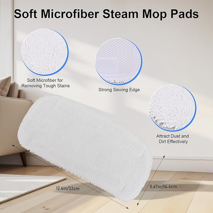 GreeSuit Microfiber Steam Mop Pads Compatible with Rvwsx & KGHKGH & Sprobil Steam Mop, Washable & Reusable Microfiber Steam Mop Cloth for All Types of Surfaces