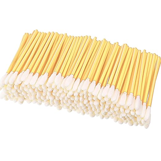 Chinco 200 Pieces Foam Swab Sponge Swab Foam Tips Sponge Stick for Inkjet Printer Print Head Camera Optical Lens Optical Equipment(Yellow,3.66 Inch)