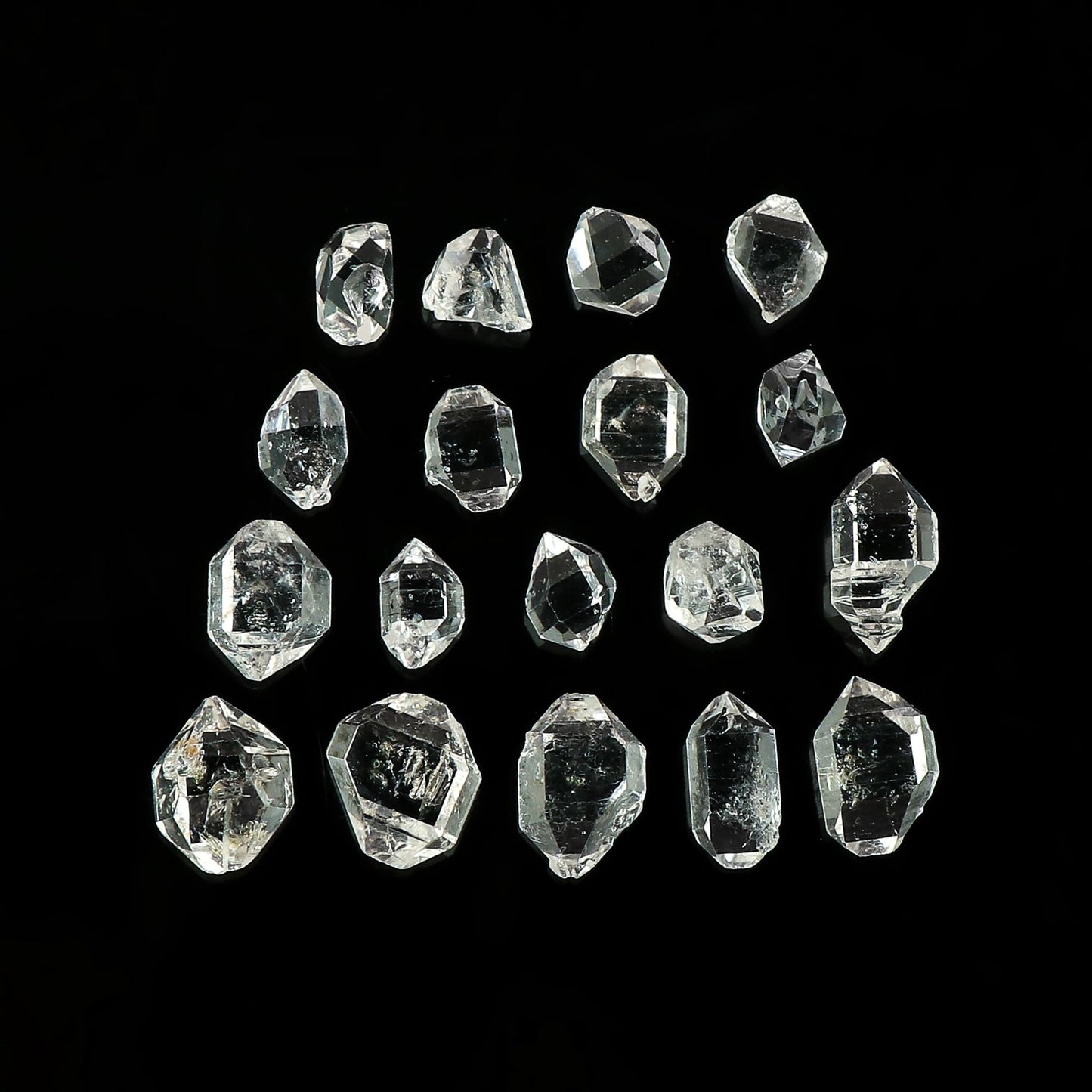 CRYSTALIS (30 cts (12-14pcs) Natural White Herkimer Diamond Quartz Raw Facet Crystals, Loose Gemstone Wholesale Bulk Rough Jewelry Making Supply Stones, Wire Wrapping, DIY, Gem Collection (5-8mm)
