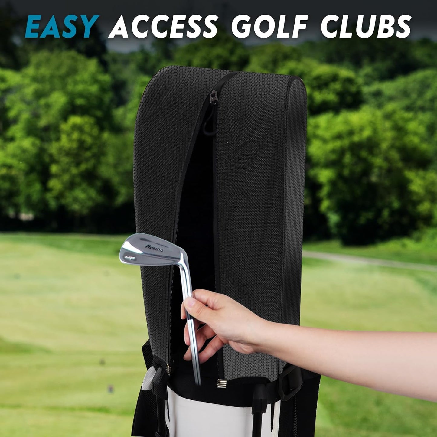 Golf Bag Rain Cover, Golf Club Protector, Waterproof Rain and Dust Covers, Easy Access Adjustable Golf Bag Rain Hood Cover, Anti Sunburn,Garage Storage