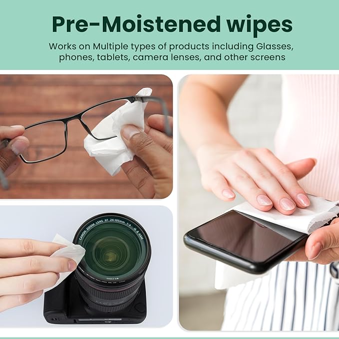 Pre Moistened Lens Wipes for Eyeglasses – Eyeglass Cleaning Wipes, Eye Glass Cleaner Wipe, Eye Glass Wipes Lens Cleaning, Lens Cleaner Wipes, Individual Packets (400 Count)