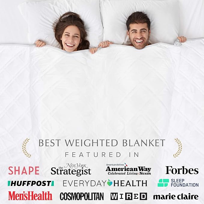 Aricove King Size Weighted Blanket, 27lbs, Cooling Weighted Blankets for Adults, Silky Soft Bamboo Viscose, 88x104 inches, Machine Washable, White