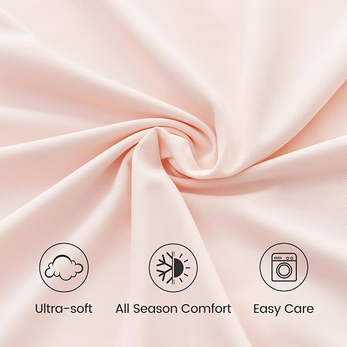 Cozy Bliss Premium Cooling Sheet Set King Size, Q-Max>0.4, 3PCS No Flat Sheet with 2 Pillowcases, Breathable Fitted Sheet for Hot Sleepers & Night Sweats, Deep Pocket Up to 18 Inches, Pink