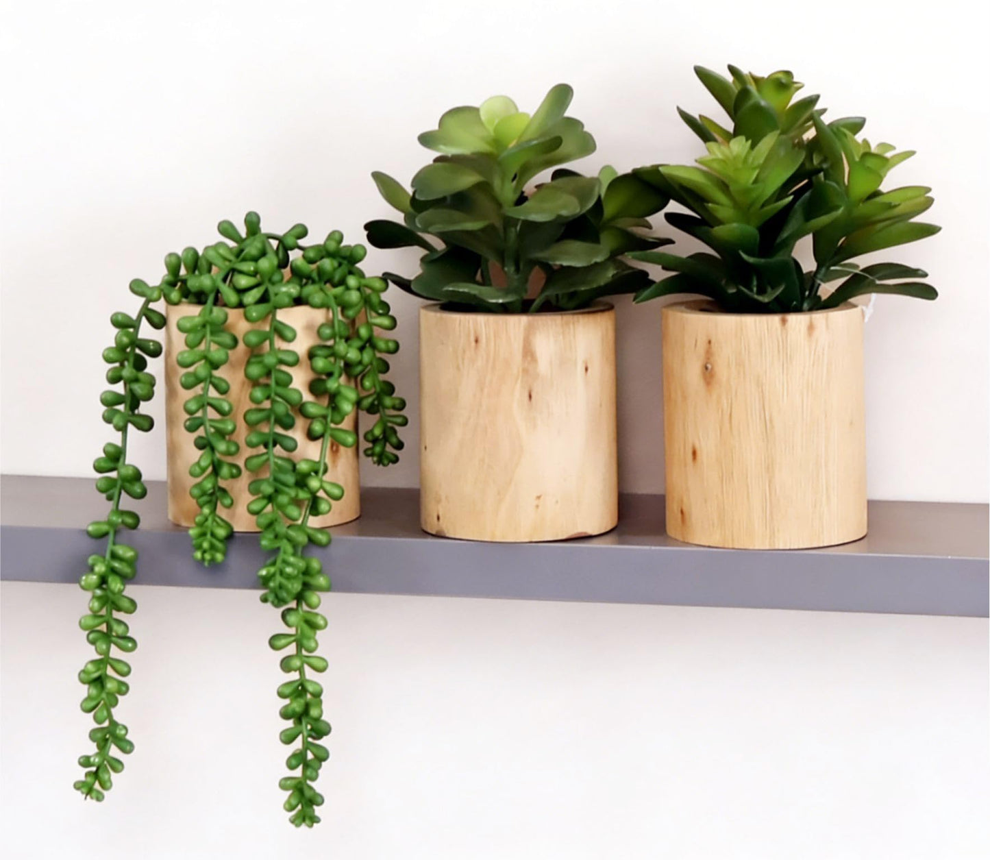 VINSUNI Artificial Succulents with Pots - Set of 3 Small Fake Plants for Aesthetic Room Decor - Realistic Mini Faux Greenery for Office Desk, Bookshelf, and Bathroom - Modern Home Accents