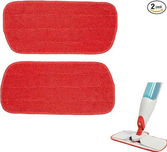2 Pack Microfiber Reusable Replacement Mop Refill Mop Pads Compatile with OXO Good Grips Spray Mop,Dry ＆ Wet Mopping Cloth Refills for Floor Cleaning (Mop is Not Included) (2 Pack), Red