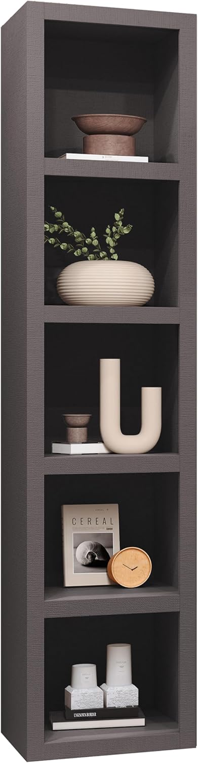 Oakland Living Dark Grey 85-in Tall Wooden Bookcase Shelf