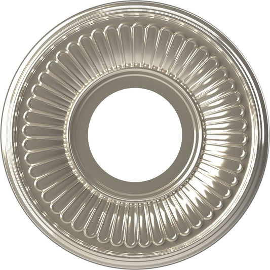 Ekena Millwork Cmp10Bebcr Berkshire Thermoformed Pvc Ceiling Medallion (Fits Canopies Up To 4 1/2), 10Od X 3 1/2Id X 3/4P, Brigh