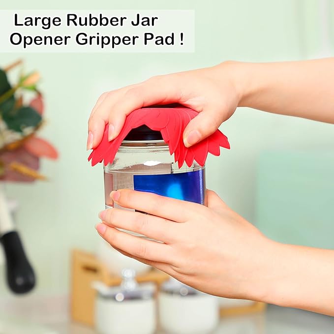 Maxdot 4 Pcs Large Rubber Jar Opener Pad Jar Opener 6.10 Inch Multi Function Non Slip Jar Opener Resistant Coasters for Weak Arthritis Hands Seniors Easy Opening(Bright Colors)