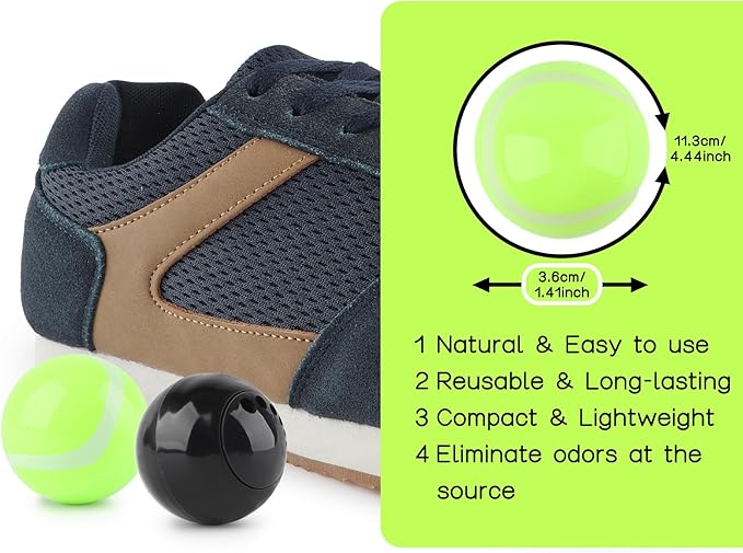 Shoe Deodorizer Balls (6 Pack) – Odor Eaters for Sneaker | Long-Lasting Odor Eliminator Air Freshener for Closet, Locker, Gym Bag, Drawer & Small Spaces | Cologne | Tricolor