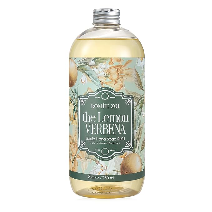ROMIIE ZOI Liquid Hand Soap Refill, Lemon Verbena, Gentle & Moisturizing Formula, 750 ML/ 26 FL OZ