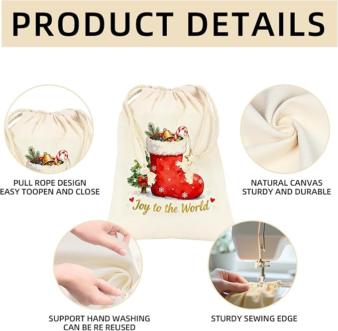 OKBA 12 Pack Cotton Muslin Drawstring Bags 8x10 inch, Reusable Cloth Bags for DIY Projects, Gift Packaging, Produce, Grocery, and Bread Storage, Eco-Friendly, Lightweight