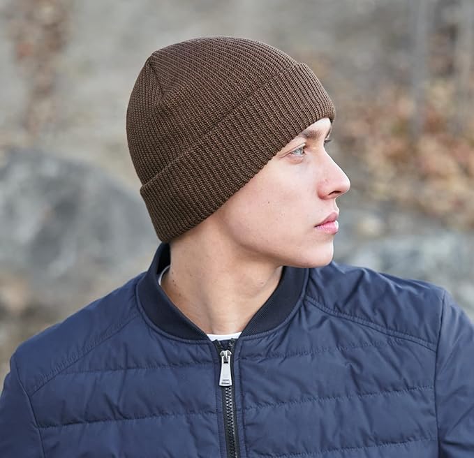 Connectyle Classic Double Layer Knit Beanie Hat Warm Thick Acrylic Winter Hats Daily Cuffed Beanies Watch Hat for Men Women