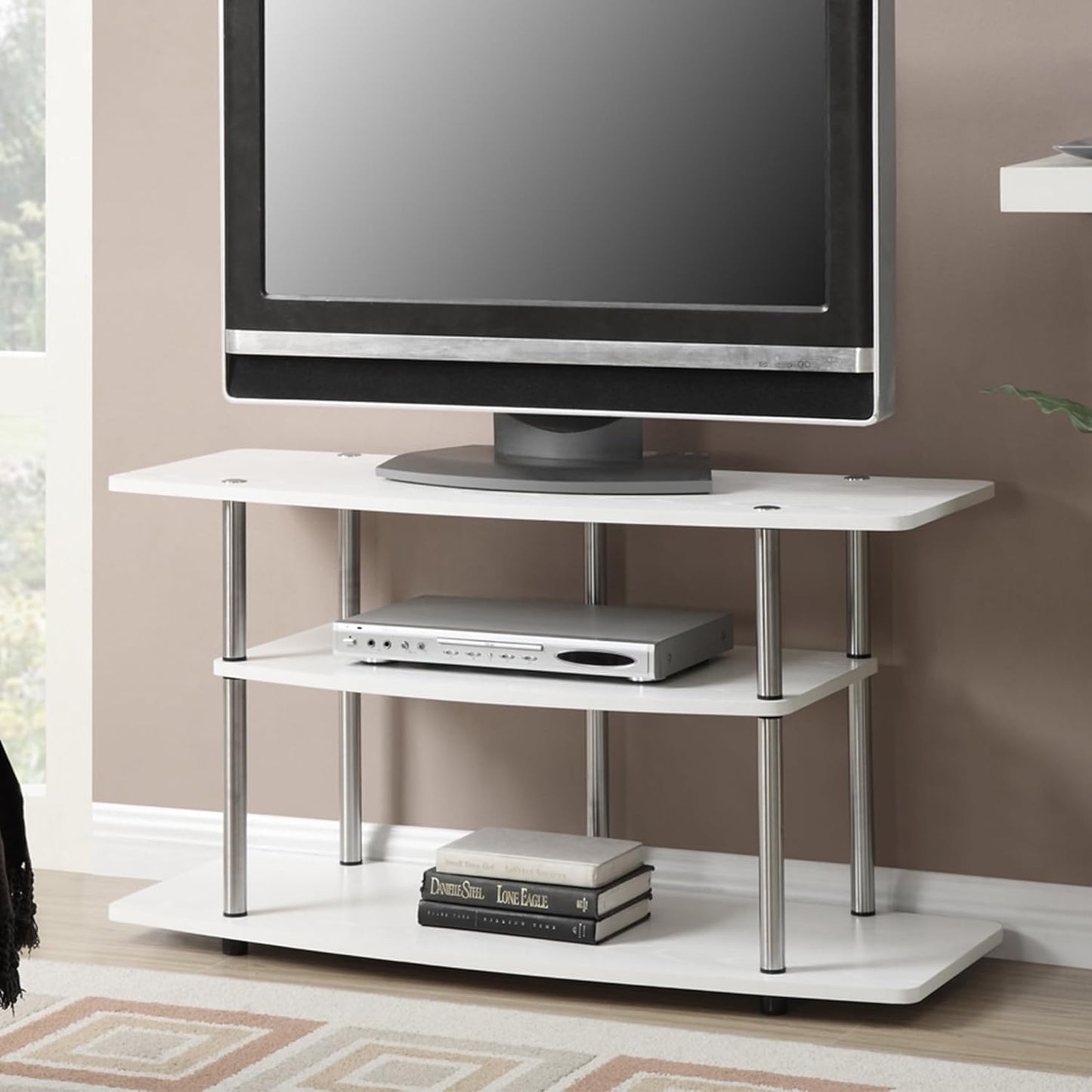 Convenience Concepts Designs2Go 3-Tier Wide TV Stand, 42", White